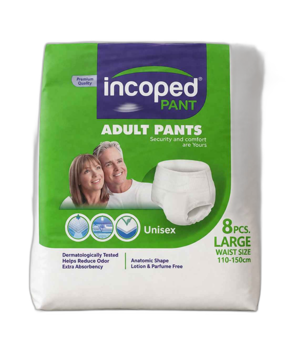 Incoped Adult Pants 8Pcs (Large)