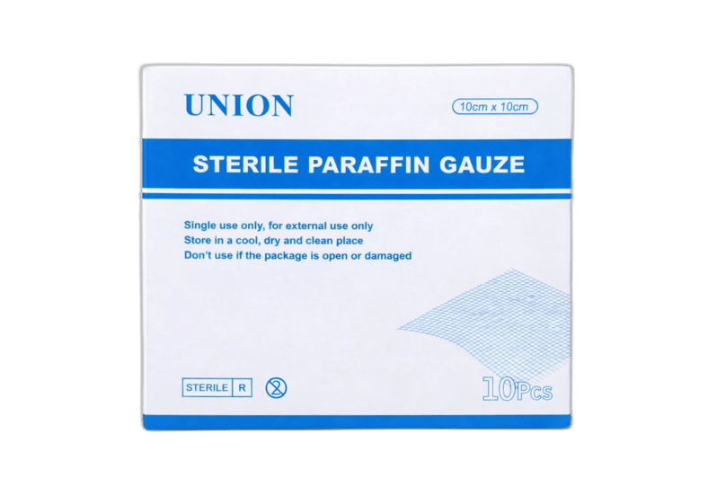 Union Sterile Paraffin Gauze10X10Cm